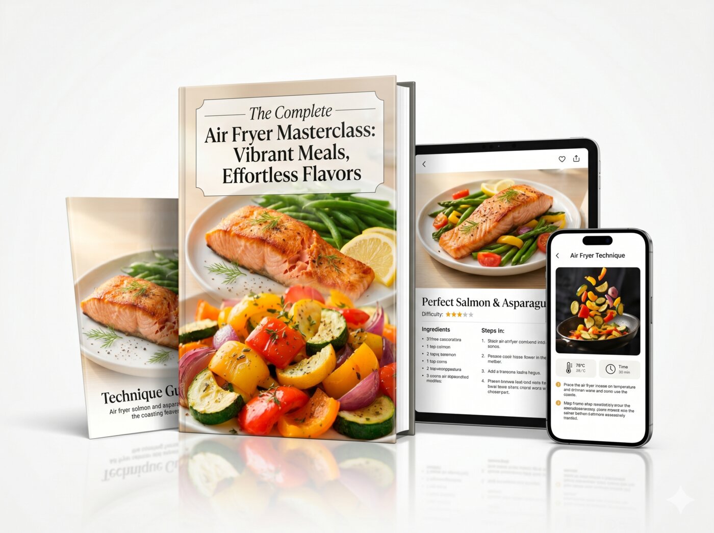 Air Fryer Fit ebook shown on a tablet and phone